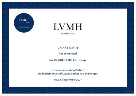 discover the inside lvmh certificate|lvmh login.